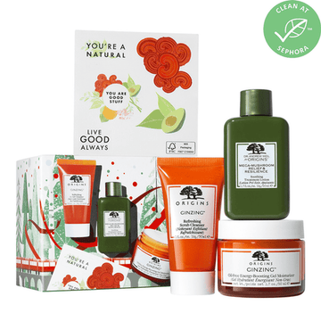 ORIGINS GLOW & BELIEVE GINZING & MEGA-MUSHROOM HYDRATING GLOW SET